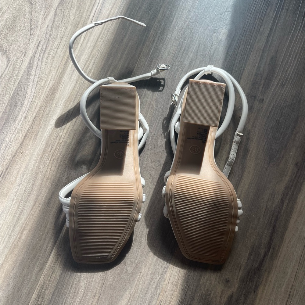 Target White Strappy Heels Modern Minimalist Design - Picture 3 of 7